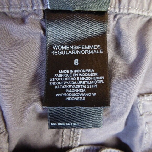 The North Face Shorts Womens 8 Gray Chino Flat Front Cotton Casual Cuffed - Picture 5 of 11